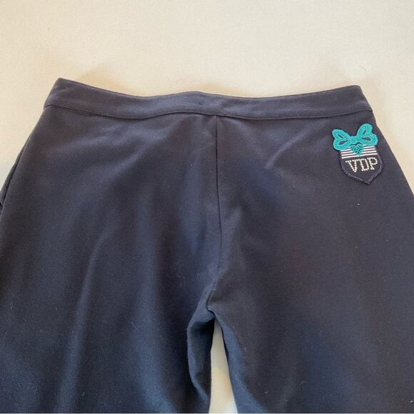 NWT VDP Club Lambs Wool Trouser Pants Women’s S Navy Rhinestone Logo Ankle ITALY - Picture 7 of 13